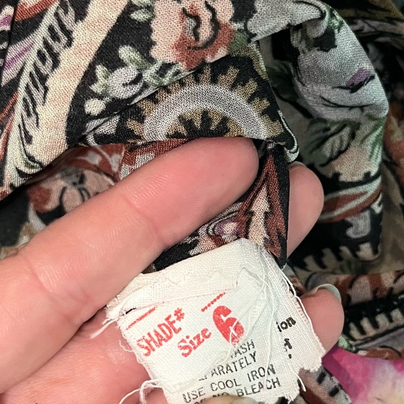 Vintage Sz 6 Brown Multicolor Paisley Maximalist Flowy Office Dressy Blouse - Picture 9 of 10